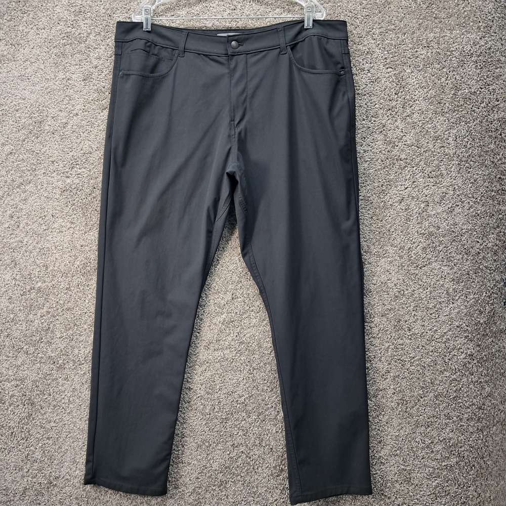 Member's Mark Mens Benton Performance Pant 40x32 Slim Fit Black Soot